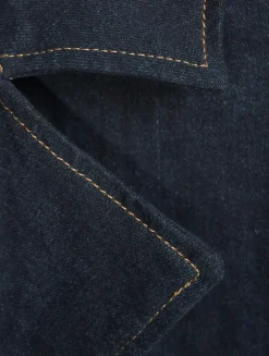 Double-Breasted Denim Trench Coat