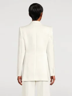 Double-Breasted Jacquard Blazer