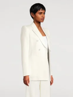 Double-Breasted Jacquard Blazer