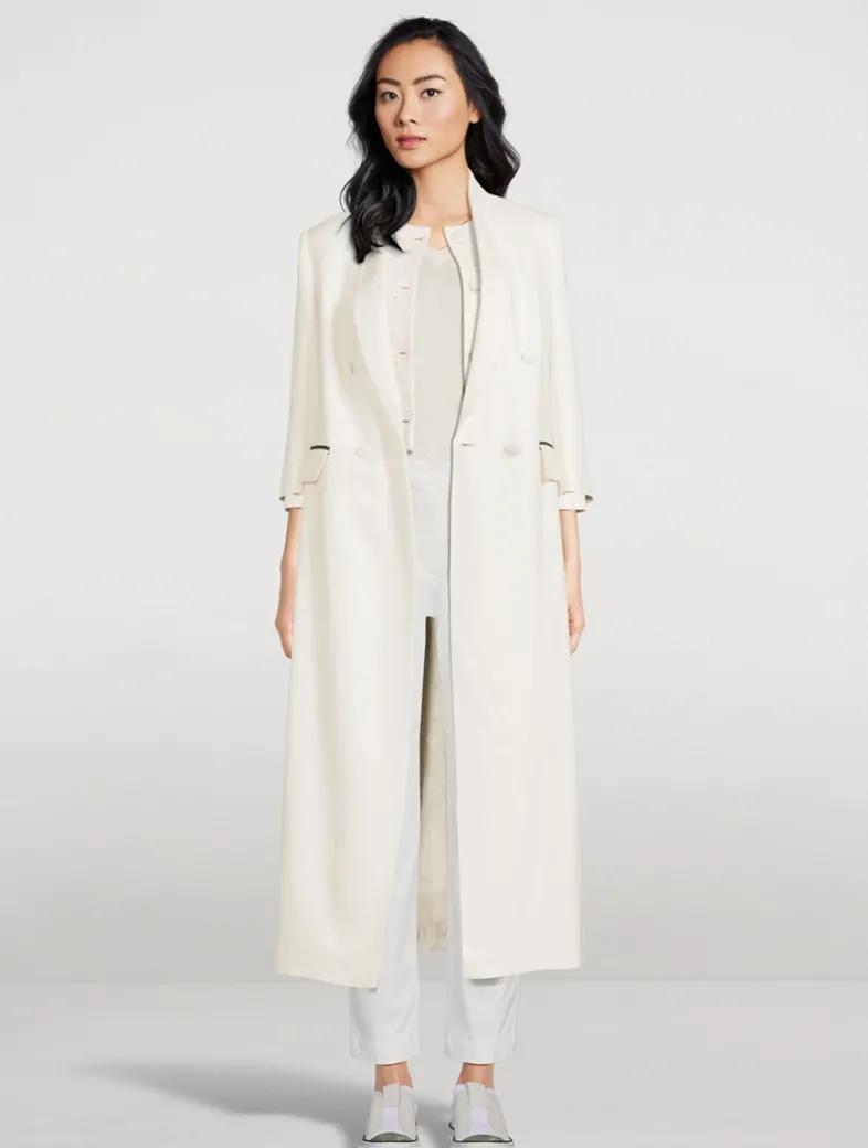 Double-Breasted Satin Jacket