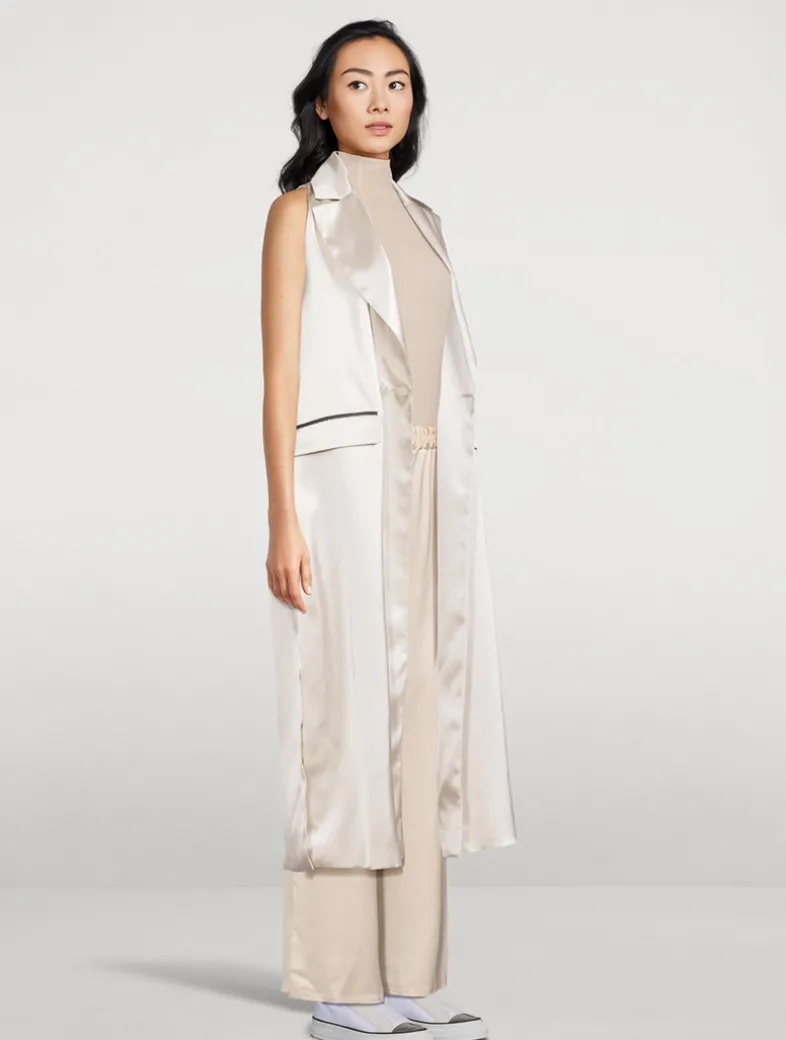 Double-Breasted Satin Vest