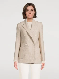 Double-Breasted Tweed Blazer