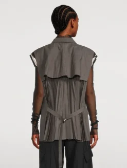 Double-Breasted Vest With Pleated Back