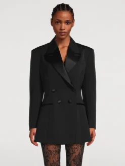 Double-Breasted Wool Tuxedo Jacket