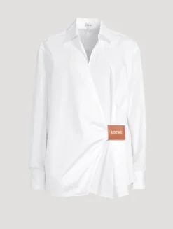 Draped Asymmetrical Wrap Shirt