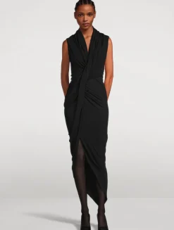 Draped Crêpe Jersey Dress