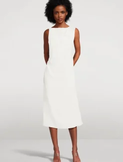 Draped Crêpe Midi Dress