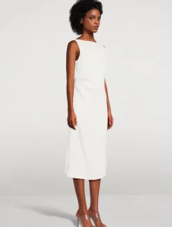 Draped Crêpe Midi Dress