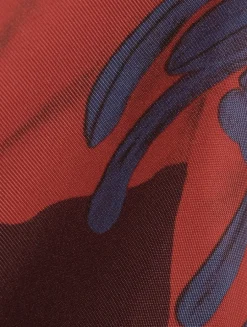 Draped Silk Dress In Lily Print