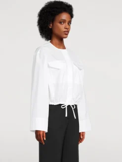 Drawstring Poplin Shirt