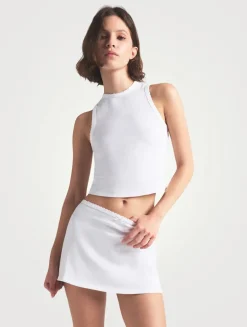 Drop Needle Pointelle Mini Skirt