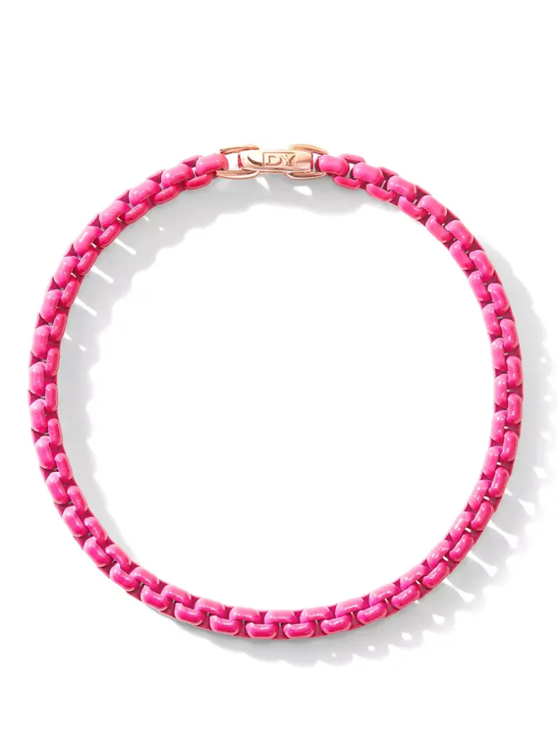 Dy Bel Aire Chain Bracelet In Hot Pink With 14k Rose Gold Accent