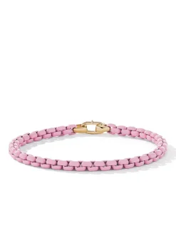 Dy Bel Aire Color Box Chain Bracelet In White Acrylic With 14k Yellow Gold Accent, 4mm