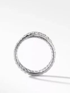 Dy Crossover® Band Ring In Platinum With Diamonds, 5.2mm