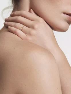 Dy Eden Band Ring In 18k Yellow Gold With Pavé Diamonds, 1.85mm