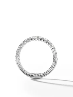 Dy Eden Partway Band Ring In Platinum With Diamonds, 2.8mm