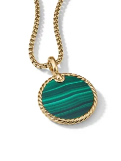 Dy Elements® Disc Pendant In 18k Yellow Gold With Black Onyx Reversible To Mother Of Pearl