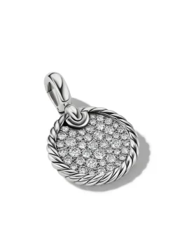Dy Elements® Disc Pendant In Sterling Silver With Pavé Diamonds