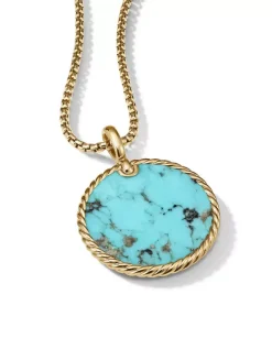 Dy Elements® Disc Pendant In 18k Yellow Gold With Black Onyx Reversible To Mother Of Pearl