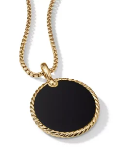 Dy Elements® Disc Pendant In 18k Yellow Gold With Black Onyx Reversible To Mother Of Pearl