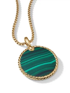 Dy Elements® Disc Pendant In 18k Yellow Gold With Black Onyx Reversible To Mother Of Pearl