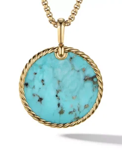 Dy Elements® Disc Pendant In 18k Yellow Gold With Black Onyx Reversible To Mother Of Pearl