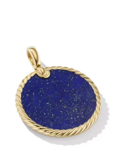 Dy Elements® Disc Pendant In 18k Yellow Gold With Lapis