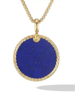 Dy Elements® Disc Pendant In 18k Yellow Gold With Lapis