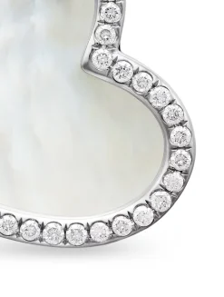 Dy Elements® Heart Amulet In Sterling Silver With Mother Of Pearl And Diamonds