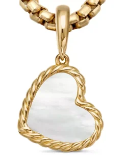 Dy Elements® Heart Amulet In 18k Yellow Gold With Mother Of Pearl