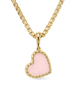 Dy Elements® Heart Amulet In 18k Yellow Gold With Mother Of Pearl