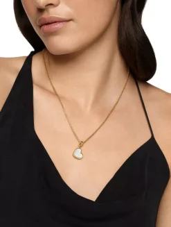 Dy Elements® Heart Amulet In 18k Yellow Gold With Pink Opal