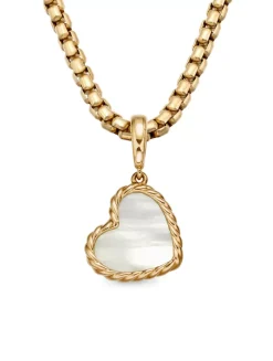 Dy Elements® Heart Amulet In 18k Yellow Gold With Pink Opal
