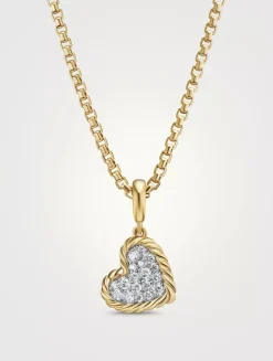 Dy Elements® Heart Pendant In 18k Yellow Gold With Pavé Diamonds