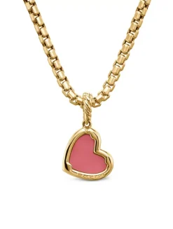 Dy Elements® Heart Pendant In 18k Yellow Gold With Mother Of Pearl And Diamonds, 19.5mm