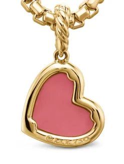 Dy Elements® Heart Pendant In 18k Yellow Gold With Mother Of Pearl And Diamonds, 19.5mm