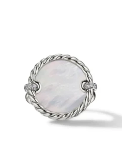 Dy Elements® Ring In Sterling Silver With Mother Of Pearl And Diamonds, 21mm