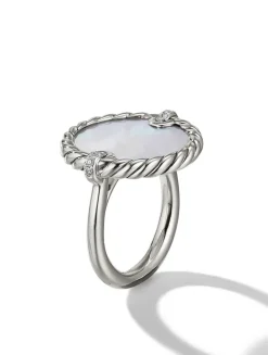 Dy Elements® Ring In Sterling Silver With Black Onyx And Pavé Diamonds