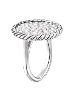 Dy Elements® Ring In Sterling Silver With Pavé Diamonds