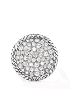 Dy Elements® Ring In Sterling Silver With Pavé Diamonds