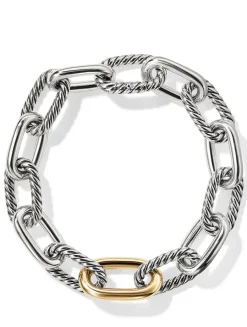 Dy Madison® Chain Bracelet In Sterling Silver With 18k Yellow Gold, 11mm