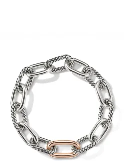 Dy Madison® Chain Bracelet In Sterling Silver With 18k Rose Gold, 11mm