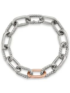 Dy Madison® Chain Bracelet In Sterling Silver With 18k Rose Gold, 11mm