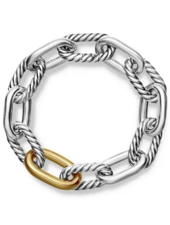 Dy Madison® Chain Bracelet In Sterling Silver With 18k Yellow Gold, 13.5mm
