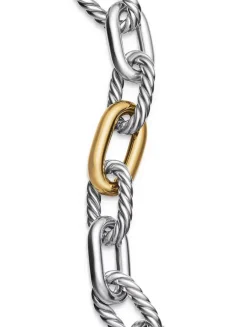 Dy Madison® Chain Bracelet In Sterling Silver With 18k Yellow Gold, 13.5mm