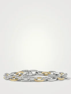 Dy Madison® Chain Bracelet In Sterling Silver With 18k Yellow Gold, 5.5mm