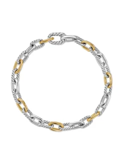 Dy Madison® Chain Bracelet In Sterling Silver With 18k Yellow Gold, 5.5mm
