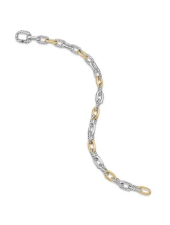 Dy Madison® Chain Bracelet In Sterling Silver With 18k Yellow Gold, 5.5mm
