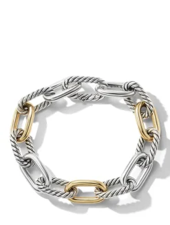 Dy Madison® Chain Bracelet In Sterling Silver With 18k Yellow Gold, 11mm