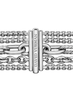 Dy Madison® Pearl Multi Row Chain Bracelet In Sterling Silver With Pearls, 25.7mm